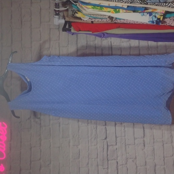 Dressbarn 2pc Blue Dress with Polka Dots(16W) - Picture 5 of 8